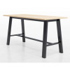 Midtown Bistro Dining Table With Four Light Gray Kool Barstools, 36 x 72 x 41, Kensington Maple