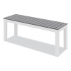 Eveleen Outdoor Dining Table Set, 55" x 35" x 29" Rectangular Table, 2 Benches, 2 Armchairs, Gray/White