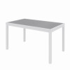 Eveleen Outdoor Patio Table With Six Gray Powder-Coated Polymer Chairs, 32 x 55 x 29, Gray