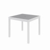 Eveleen Outdoor Patio Table With Four Gray Powder-Coated Polymer Chairs, 32" Square, Gray
