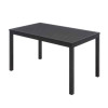 Eveleen Outdoor Patio Table With Two Black Powder-Coated Polymer Chairs And Two Benches, 32 x 55, Gray