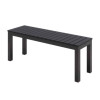 Eveleen Outdoor Patio Table With Two Black Powder-Coated Polymer Chairs And Two Benches, 32 x 55, Gray