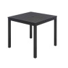 Eveleen Outdoor Patio Table With Four Black Powder-Coated Polymer Chairs, Square, 35", Black