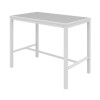 Eveleen Outdoor Bistro Patio Table With Four Gray Powder-Coated Polymer Barstools, 32 x 55, Gray