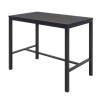 Eveleen Outdoor Bistro Patio Table With Four Black Powder-Coated Polymer Barstools, 32 x 55, Black