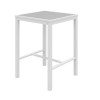 Eveleen Outdoor Bistro Patio Table With Two Gray Powder-Coated Polymer Barstools, 30" Square, Gray