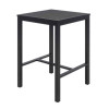 Eveleen Outdoor Bistro Patio Table With Two Black Powder-Coated Polymer Barstools, 30" Square, Black