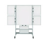 Mobile Collaboration Station Whiteboard With 4 Attachable Marker Boards, 40.4" x 48.6", White Surface, Silver Aluminum Frame
