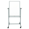 Mobile Magnetic Whiteboard, 24" x 36", White Surface, Satin Aluminum Frame