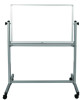 Mobile Magnetic Whiteboard, 36" x 24", White Surface, Silver Aluminum Frame