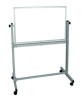 Mobile Magnetic Whiteboard, 36" x 24", White Surface, Silver Aluminum Frame