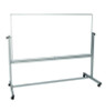 Mobile Magnetic Whiteboard, 72" x 40", White Surface, Silver Aluminum Frame