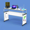 Height-Adjustable Trapezoid Student Desk With Drawer, 60.25 x 21 x 32 To 38, White