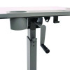 Sit Stand Student Desk With Crank Handle, 27.5 x 19.5 x 26.25 To 42, White/Gray