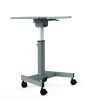 Pneumatic Adjustable Height Flip Top Student Desk, 27.5 x 19.5 x 26.25 To 42, White/Gray