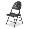 1100 Series Fan-Back Tri-Brace Dual Hinge Folding Chair, Supports Up To 500 Lb, 17.75" Seat Height, Black, 4/Carton