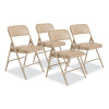 1200 Series Premium Vinyl Dual-Hinge Folding Chair, Supports Up To 500 Lb, 17.75" Seat Height, French Beige, 4/Carton