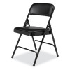 1200 Series Premium Vinyl Dual-Hinge Folding Chair, Supports Up To 500 Lb, 17.75" Seat Height, Caviar Black, 4/Carton