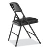 1200 Series Premium Vinyl Dual-Hinge Folding Chair, Supports Up To 500 Lb, 17.75" Seat Height, Caviar Black, 4/Carton