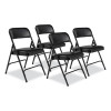 1200 Series Premium Vinyl Dual-Hinge Folding Chair, Supports Up To 500 Lb, 17.75" Seat Height, Caviar Black, 4/Carton