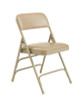 1300 Series Premium Vinyl Upholstered Triple Brace Double Hinge Folding Chair, Supports 500 Lb, Beige Seat/Back/Base, 4/Ct