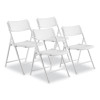 Airflex Series Premium Poly Folding Chair, Supports Up To 1,000 Lb, 17.25" Seat Height, White Seat/Back/Base, 4/Carton