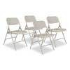 200 Series Premium All-Steel Double Hinge Folding Chair, Supports Up To 500 Lb, 17.25" Seat Height, Gray, 4/Carton