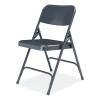 200 Series Premium All-Steel Double Hinge Folding Chair, Supports Up To 500 Lb, 17.25" Seat Height, Blue, 4/Carton