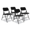 200 Series Premium All-Steel Double Hinge Folding Chair, Supports Up To 500 Lb, 17.25" Seat Height, Black, 4/Carton