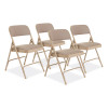 2200 Series Deluxe Fabric Upholstered Dual-Hinge Premium Folding Chair, Supports Up To 500 Lb, Cafe Beige, 4/Carton