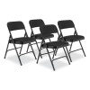 2200 Series Fabric Dual-Hinge Folding Chair, Supports 500 Lb, Midnight Black Seat/Back, Black Base, 4/Carton