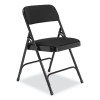 2200 Series Fabric Dual-Hinge Folding Chair, Supports 500 Lb, Midnight Black Seat/Back, Black Base, 4/Carton