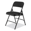 2200 Series Fabric Dual-Hinge Folding Chair, Supports 500 Lb, Midnight Black Seat/Back, Black Base, 4/Carton
