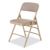 2300 Series Fabric Triple Brace Double Hinge Premium Folding Chair, Supports Up To 500 Lb, Cafe Beige, 4/Carton
