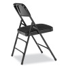 2300 Series Fabric Upholstered Triple Brace Premium Folding Chair, Supports Up To 500 Lb, Midnight Black, 4/Carton