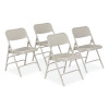300 Series Deluxe All-Steel Triple Brace Folding Chair, Supports Up To 480 Lb, 17.25" Seat Height, Gray, 4/Carton