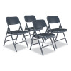 300 Series Deluxe All-Steel Triple Brace Folding Chair, Supports Up To 480 Lb, 17.25" Seat Height, Blue, 4/Carton