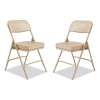 3200 Series 2" Vinyl Upholstered Double Hinge Folding Chair, Supports Up To 300Lb, 18.5" Seat Height, Beige, 2/Carton