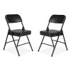 3200 Series 2" Vinyl Upholstered Double Hinge Folding Chair, Supports Up To 300 Lb, 18.5" Seat Height, Black, 2/Carton