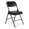 3200 Series 2" Vinyl Upholstered Double Hinge Folding Chair, Supports Up To 300 Lb, 18.5" Seat Height, Black, 2/Carton