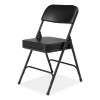3200 Series 2" Vinyl Upholstered Double Hinge Folding Chair, Supports Up To 300 Lb, 18.5" Seat Height, Black, 2/Carton