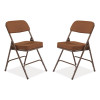 3200 Series Premium Fabric Dual-Hinge Folding Chair, Supports Up To 300 Lb, Gold Seat, Gold Back, Brown Base, 2/Carton