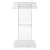 Clear Acrylic Lectern With Shelf, 24 x 15 x 46, Clear