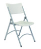600 Series Heavy Duty Plastic Folding Chair, Supports Up To 500 Lb, 18" Seat Height, Gray Seat/Back/Base, 4/Carton