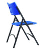 600 Series Heavy Duty Plastic Folding Chair, Supports Up To 500 Lb, 18" Seat Height, Blue Seat/Back, Black Base, 4/Carton