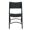 600 Series Heavy Duty Plastic Folding Chair, Supports Up To 500 Lb, 18" Seat Height, Black Seat/Back/Base, 4/Carton