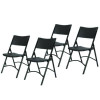 600 Series Heavy Duty Plastic Folding Chair, Supports Up To 500 Lb, 18" Seat Height, Black Seat/Back/Base, 4/Carton