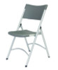 600 Series Heavy Duty Plastic Folding Chair, Supports Up To 500 Lb, 18" Seat Height, Gray Seat/Back, Silver Base, 4/Carton
