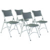 600 Series Heavy Duty Plastic Folding Chair, Supports Up To 500 Lb, 18" Seat Height, Gray Seat/Back, Silver Base, 4/Carton