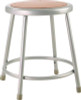 6200 Series Heavy Duty Steel Stool, Backless, Supports Up To 500 Lb, 18" Seat Height, Brown Seat, Gray Base